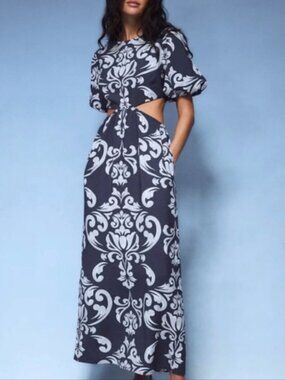 Abercrombie Printed Cutout Maxi Dress Size L